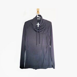 Lululemon Coast Easy Wrap Black Long Full Zip Jacket Sweater - Size 8
